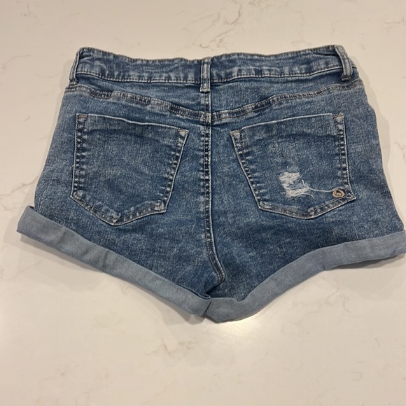 Ripped High Rise Jean Shorts - Picture 3 of 5